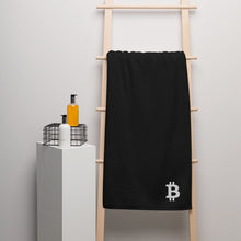 Load image into Gallery viewer, Black Bitcoin Icon Towel (multiple colors)