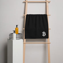 Load image into Gallery viewer, Black Bitcoin Icon Towel (multiple colors)