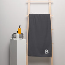 Load image into Gallery viewer, Black Bitcoin Icon Towel (multiple colors)