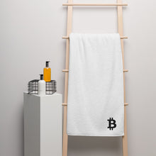 Load image into Gallery viewer, White Bitcoin Icon Towel (multiple colors)