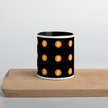 Load image into Gallery viewer, Mug Black - Bitcoin Logo Pattern
