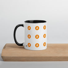 Load image into Gallery viewer, Mug White - Bitcoin Logo Pattern