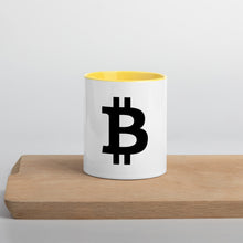 Load image into Gallery viewer, Mug White - Bitcoin Icon Black (Different Colors)