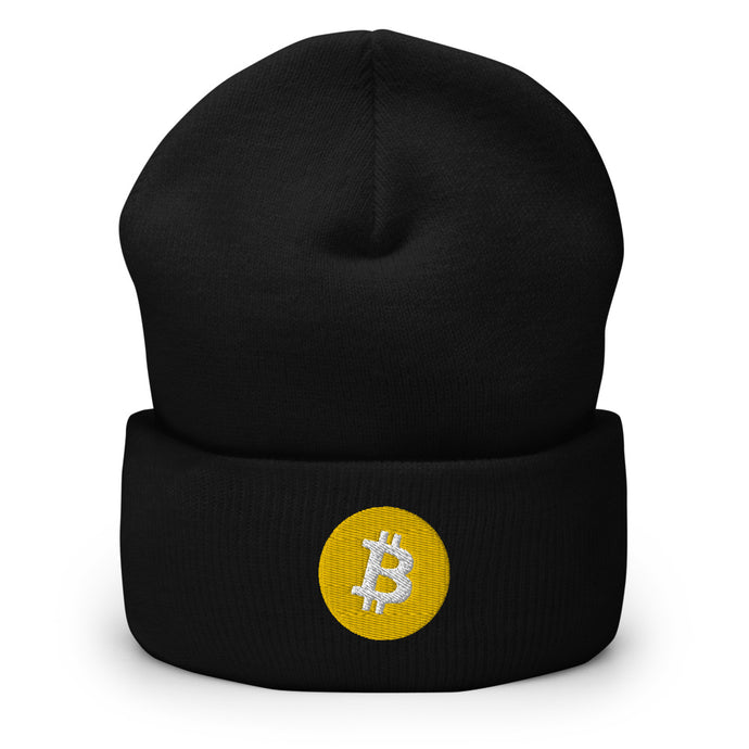 Yellow Bitcoin Cuffed Beanie (multiple colors)