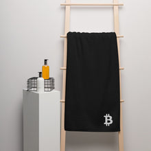 Load image into Gallery viewer, Black Bitcoin Icon Towel (multiple colors)
