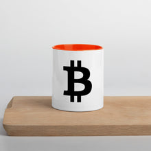 Load image into Gallery viewer, Mug White - Bitcoin Icon Black (Different Colors)
